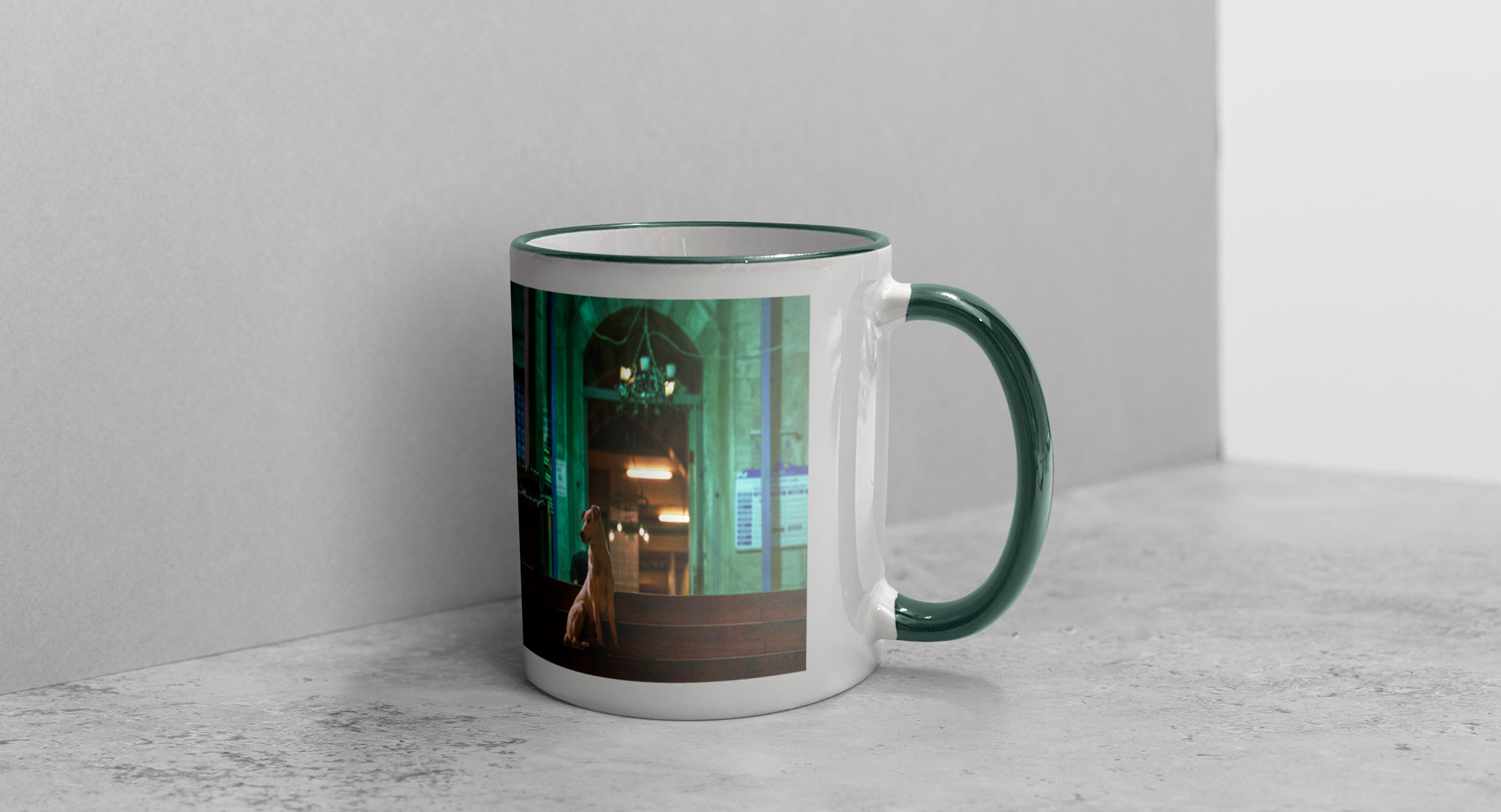 Tasse Henkel farbig Beispiel