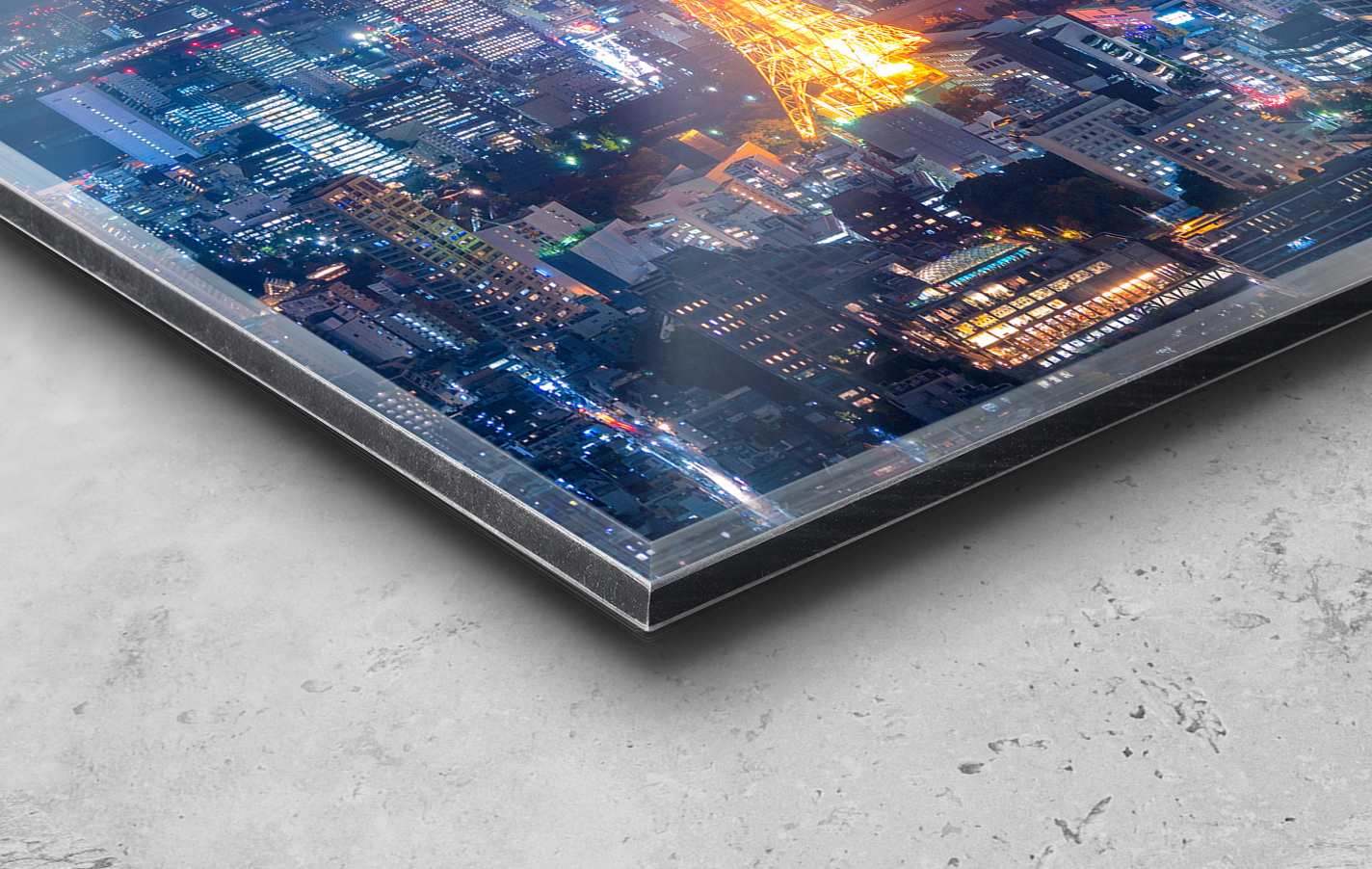 alu dibond hinter acryl Detail